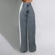 thumbnail image 1 of WILLBEST Pantalones Casuales para Mujer, Vaqueros elegantes con Rayas de Patchwork, Cintura Alta, Corte Holgado, Vaqueros con Bloques de Color, Pantalones Rectos de Pierna Ancha Mediana, 1 of 4
