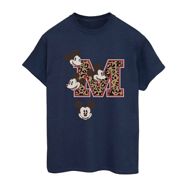 Mickey Mouse T-Shirt Boyfriend en Coton pour Femmes m Visages