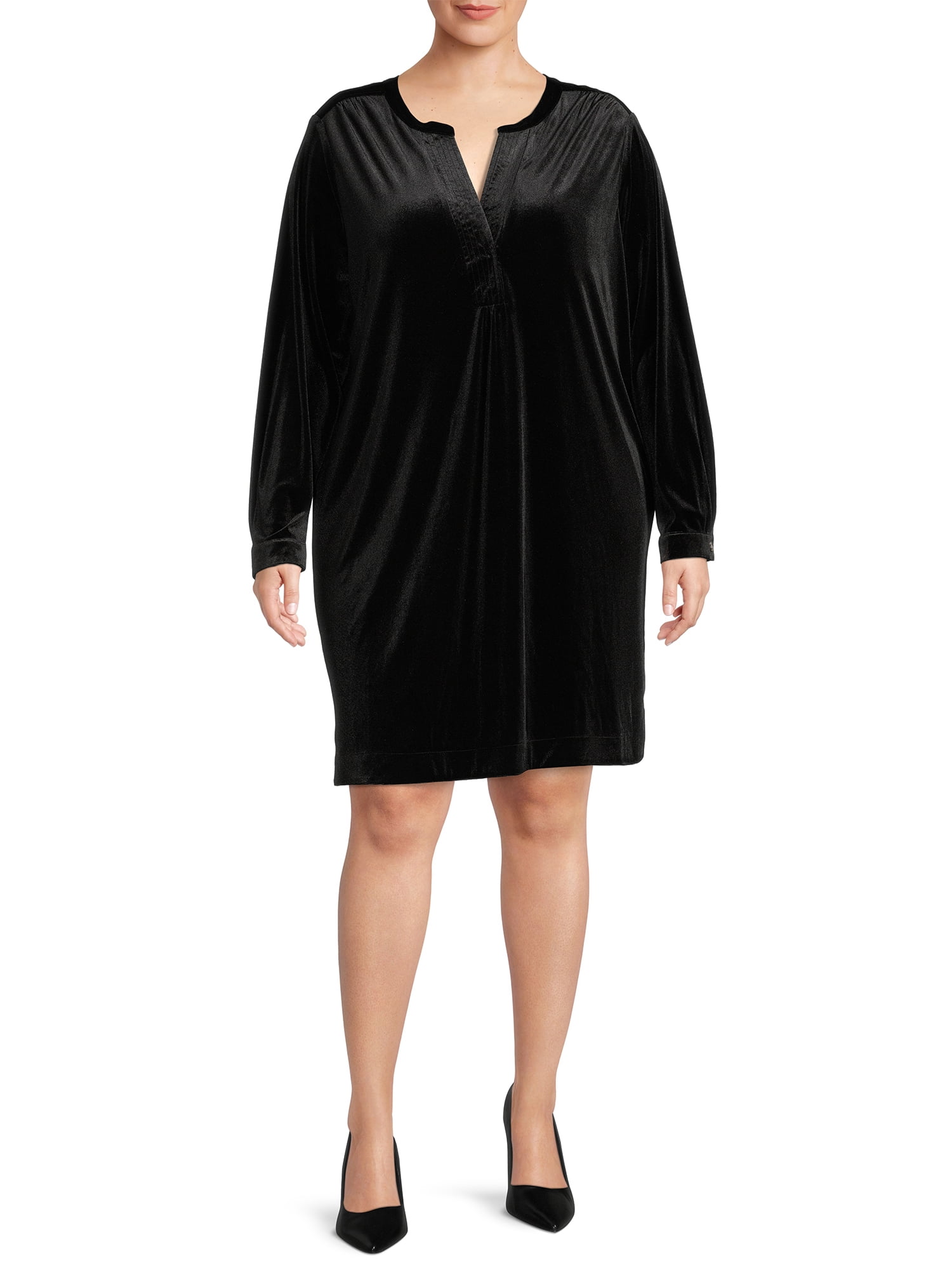 Plus Size Velour Tunic Dress 