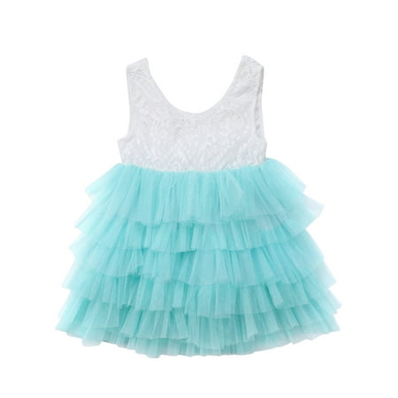

Pudcoco Baby Girls Lace Tutu Tulle Princess Wedding Flower Birthday Party Dress