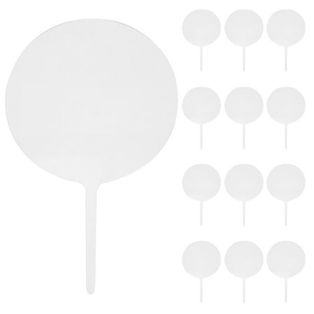 Lotatory 15pcs Clear Blank Acrylic Cupcake Toppers DIY Cupcake Toppers for Birthday Party