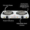 thumbnail image 5 of Emerald Electric 5.5” 2-Coil White Countertop Burner, 5 of 6