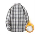 thumbnail image 4 of RongHuan Big and Tall Plaid Shirt Mens Fleece Lapel Warm Jacket Loose Fit Long Sleeve Flannel Shirts Casual Button Down Overshirt, 4 of 8