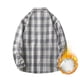 thumbnail image 4 of Blusa y camisa de manga larga con cuello vuelto para hombre, estilo casual, a la moda, con bolsillos de polar, botones y solapa, blusa de poliéster., 4 of 8