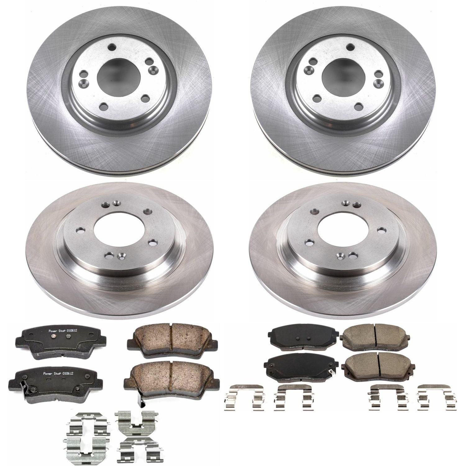 PowerStop Front and Rear Stock Replacement Brake Pad and Rotor Kit Fits: HYUNDAI KIA Select Models KOE7523