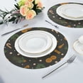 thumbnail image 6 of IAUYY Set of 4 Round Placemats for Dining Tables Heat-Resistant and Wear-Resistant DIY Printing Design Table Placemats，Applicable for Christmas Orange-brown Gingerbread, 6 of 7