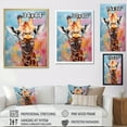 thumbnail image 4 of Designart "Graceful Multicolored Giraffe In Pop Art Style II" Animals Giraffe Floater Framed Canvas Wall Art, 4 of 5