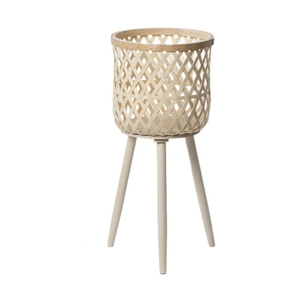 Maceta de ratán para suelo, ideal para mantener las plantas alejadas del suelo. Beige 61x275cm