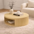thumbnail image 2 of Alure Contemporary 36" Round Coffee Table in Natural Oak, 2 of 8