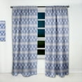 thumbnail image 2 of Designart 'Blue Waves Retro Pattern' Mid-Century Modern Curtain Panel, 2 of 5