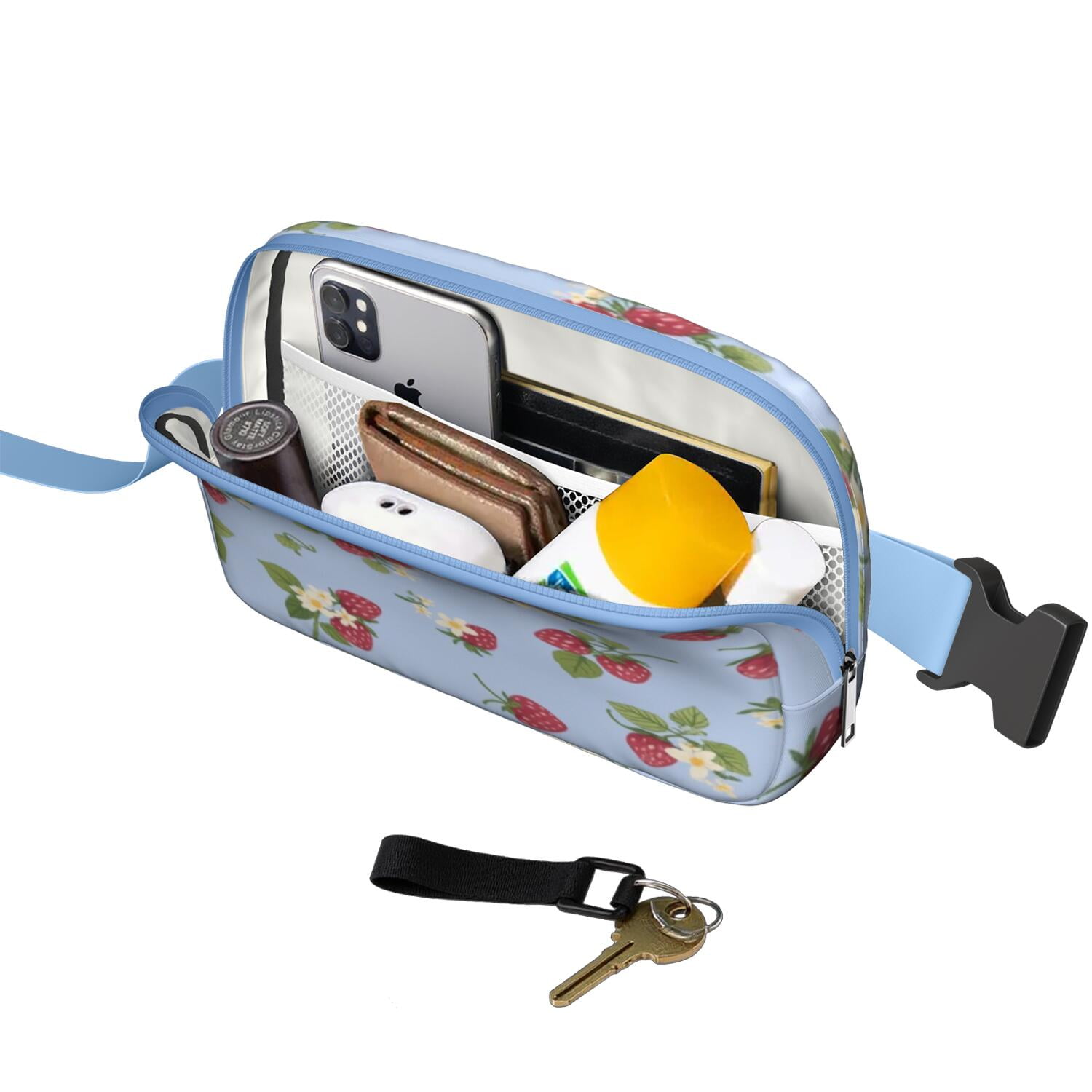 Waist Bag Fashion Waist Packs Bag with Adjustable Strap Strawberry Fruit Waterproof Everywhere Crossbody Belt Bag for Outdoor Sports Strawberry Fruit