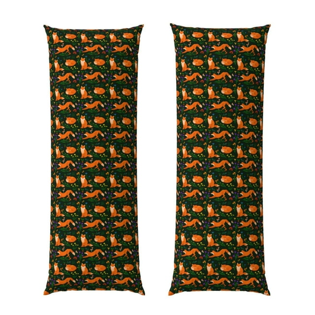Balery Cute Little Foxes Funda Protectora para Almohada Corporal de Algodón Hipoalergénico con Cierre(55 x 21 pulgadas), Almohadas No Incluidas