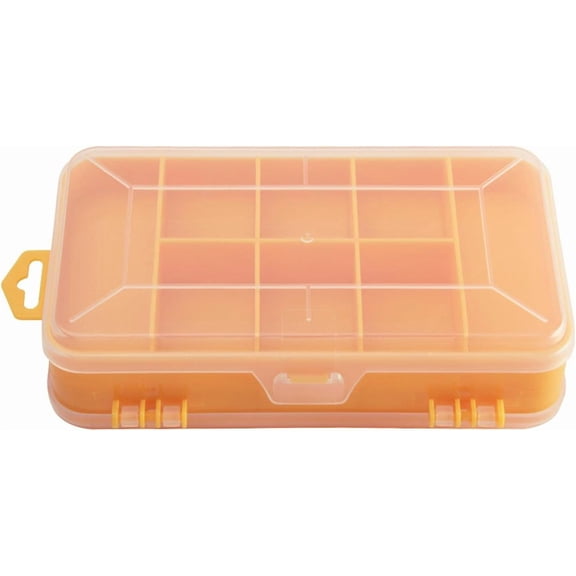 Screw Storage Box, Double Side 13-Grids Hardware Box Organizer,Portable Small Parts Organizer, Multifunctional Tool Case for Screws Nuts Nails Bolts(Yellow)