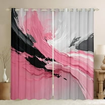Manfei Female Men Abstract Gradient Oil Painting Black Out Curtains,Grey Pink Curtains Pack of 2 (42x63 Each),Vintage Aesthetic Bedroom Curtains,Lightweight Room Decor