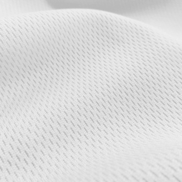 White Football Polyester Shiny Mesh Knit Fabric
