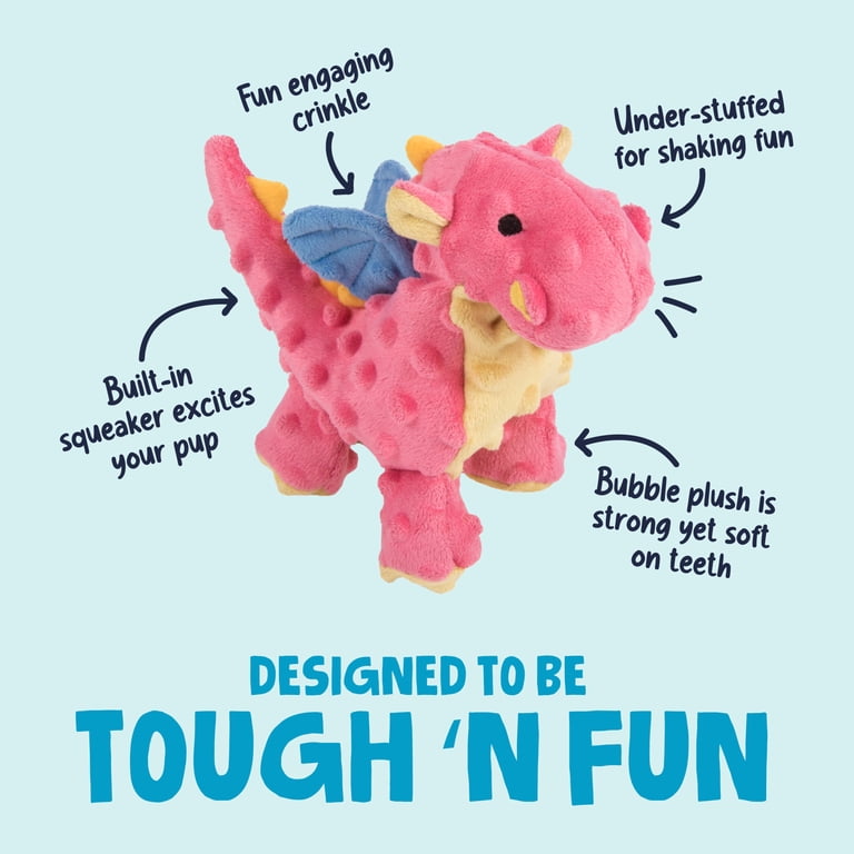 goDog Dragons Squeaky Plush Dog Toy, Chew Guard, Small photo 2