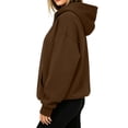 thumbnail image 6 of SYwaren Women's Chic Pullover Solid Color Half Zipper Hooded Long Sleeve Fashion Casual Oversized Loose Sweatshirt Top, 6 of 7