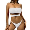 thumbnail image 2 of Acyse Womens Bikinis for Summer Clearance Juniors Cute Solid Color Swimwear Two-piece Slim Swimsuit Bikini Straped Swimsuits, 2 of 4