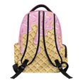 thumbnail image 2 of FUIALDOLG Melting Ice Cream with Sprinkles & Waffle Cone Pattern Boys Backpack for School with Lightweight Multi-Pocket School Bag, Water Repellent 17 Inch Bookbag for Back to School Elementary, 2 of 9