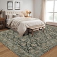thumbnail image 5 of Garvee 8'x10' Vintage Area Rugs Washable Rugs, Non Slip Low Pile Rug Stain Resistant Contemporary Indoor Soft Carpet for Living Room Bedroom Dining Room, Black, 5 of 8