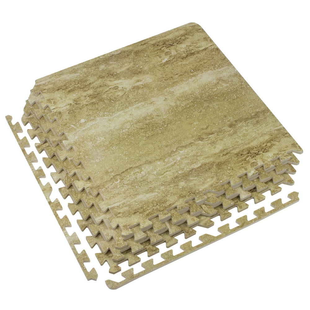 Sorbus Faux Marble Floor Mat 3/8-Inch Thick Foam Interlocking Flooring