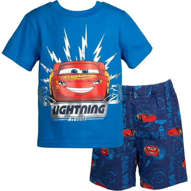 Disney Pixar Cars Lightning McQueen Toddler Boys TShirt and French