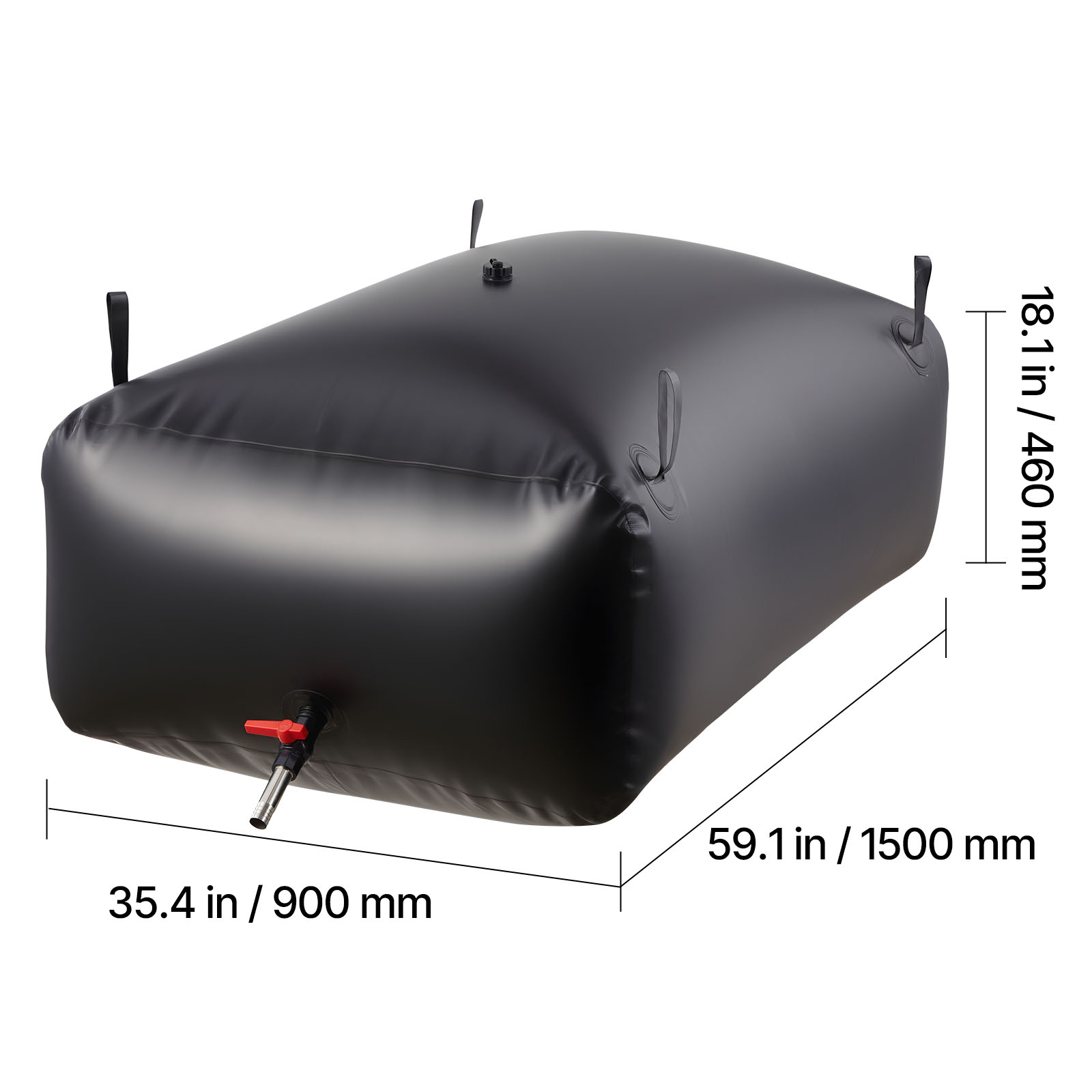 KFFKFF 142.7 Gallon Portable Water Storage Bladder, Collapsible and Durable PVC Water Container, Leak-Resistant Emergency Water Tank for Outdoor, RV, and Truck Applications