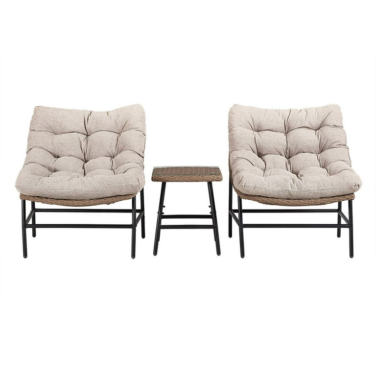 Manor Park Outdoor Patio Papasan Chair Set with End Table