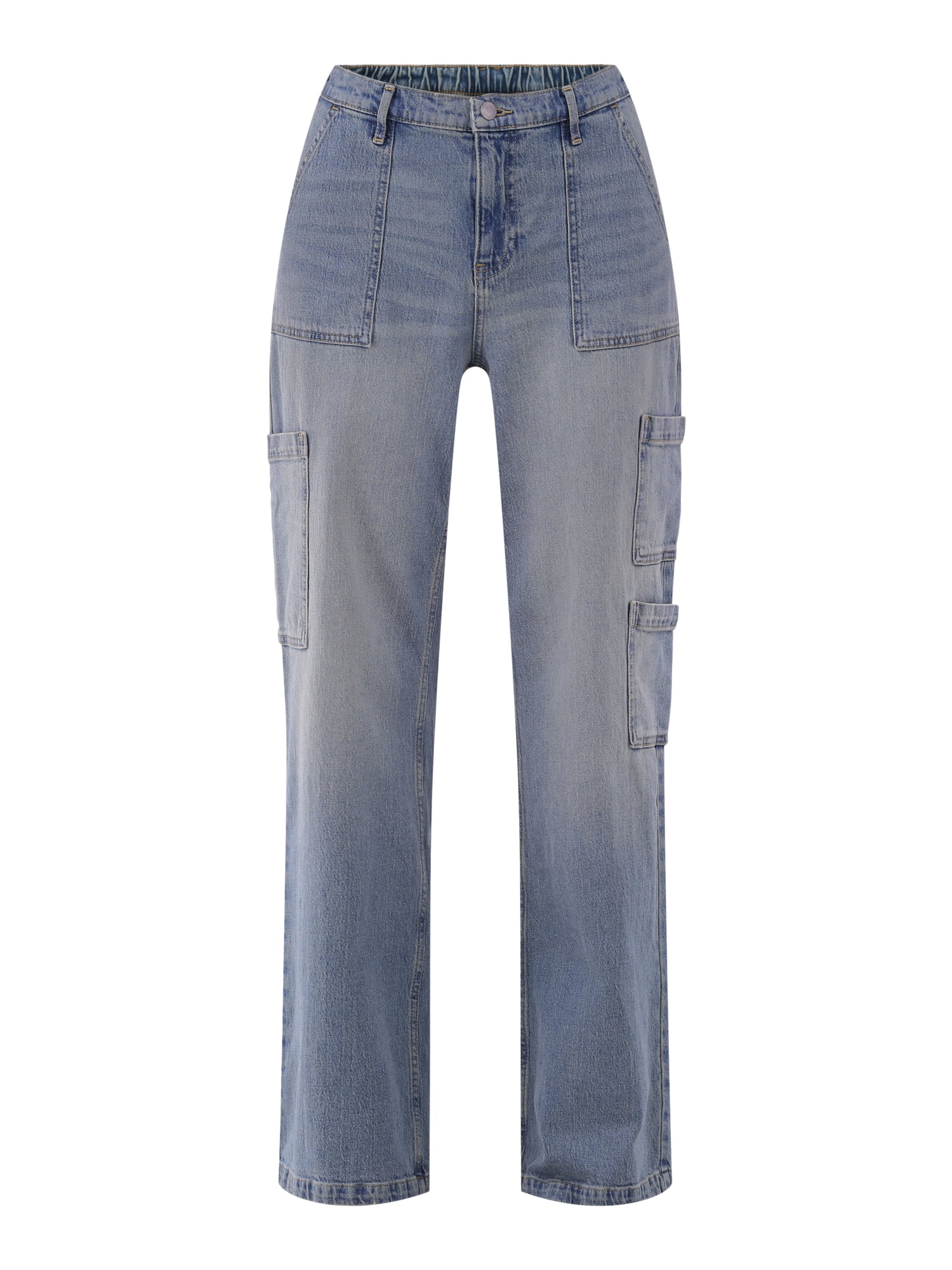 No Boundaries Wide Leg Cargo Pants, Inseam, Women's