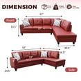 thumbnail image 3 of PonLiving Sectional Sofa Set for Living Room Furniture Set，Faux Leather L-Shape Sectional Sofa, 3 of 12