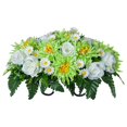 thumbnail image 1 of Toimothcn 1Pc Cemetery Flowers For Cemetery Faux Rose Realistic Silk Cemetery Flowers Bouquet With Saddle In Decorative Lasting Cemetery, 1 of 5