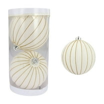 Beautynvta 2 Pcs Extra Large Velvet Christmas Balls Decoration, 5.91'' Flocked Christmas Tree Ornaments Hanging Ball Pendant for Xmas Tree Decor, Holiday Party Decor