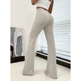 thumbnail image 1 of Casual Yoga Flared Straight Leg Butt Lifting Pants ( Ivory White,L), 1 of 5
