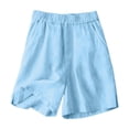thumbnail image 7 of UACY Girls Linen Set 2 Piece Outfits Sleeveless Camisole Elastic Waist Knee Wide Leg Shorts Summer Outfit (Blue, 5-6 Years), 7 of 7