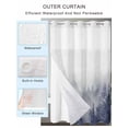thumbnail image 2 of No Hook Cloth Fabric Shower Curtain with Snap in Liner, Blue Mist Forest Waterproof Shower Curtains Set with See Through Top Window, Pine Larch Trees Natural Landscape Bath Curtains Shower 66"x72", 2 of 6