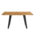 thumbnail image 4 of 60 Inch Dining Table, Black Natural, Wood, Rectangular, Kitchen Cafe Bistro Hospitality Restaurant, Modern Contemporary HB35896, 4 of 12