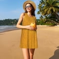 thumbnail image 3 of Fotbe Gold Glitter Vestido de Verano sin Mangas para Mujer – Vestido Midi Línea A, Estilo Camiseta Floral, Vestido Playero Casual y Fluido, 3 of 7