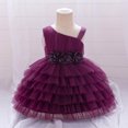 thumbnail image 2 of XAOFW Girls Dresses Layered Ruffle Baby Toddler Kids Celebration Outfit Elegant Fancy Attire Ball Gown Sleeveless Slash Neck Breathable Comfortable Casual Daily Wear Sundress, 2 of 4