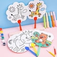 thumbnail image 3 of Abanico de grafiti de dibujos animados para niños, hecho a mano, regalo educativo para jardín de infantes, pequeño abanico pintado por los alumnos, 3 of 4