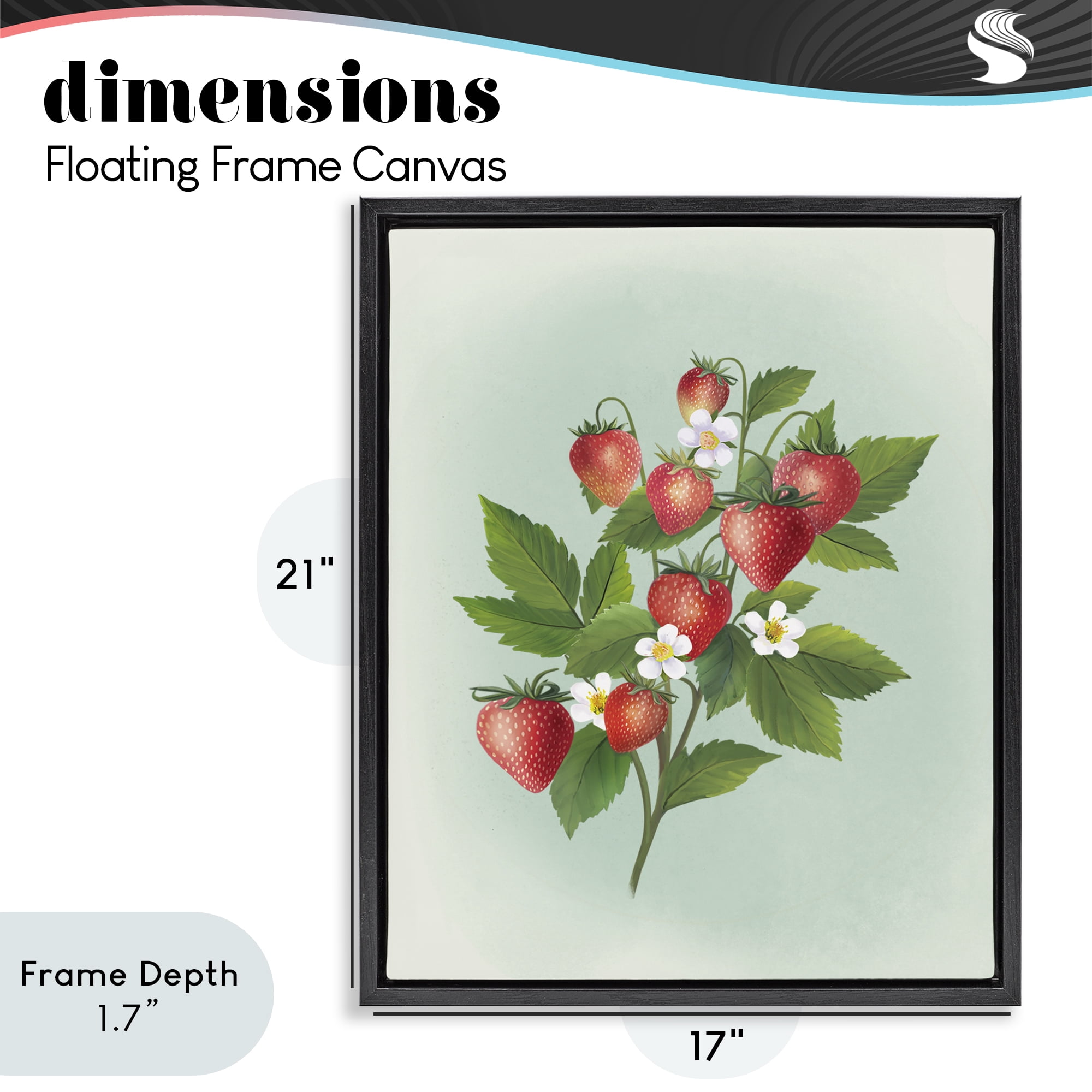 Stupell Industries Vintage Strawberry Bundle Black Framed Floater Canvas Wall Art, design by Diane Neukirch