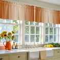 thumbnail image 4 of 2 Pack Burnt Orange Valance for Window Ombre Solid Color Gradient Modern Art Kitchen Valance Rod Pocket Short Curtain Topper Decorative Window Treatment for Living Room Bedroom 54"x18", 4 of 8
