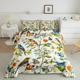 thumbnail image 2 of Manfei Watercolor Hummingbird Comforter Sets Twin Size,Wild Animal Bird Comforters & Duvets,Green Botanical Flower Bedding Twin Comforter Set,Breathable Bedroom Decorative Reversible,2-Piece, 2 of 7