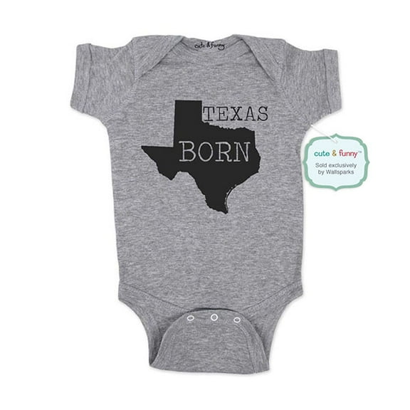 Texas Born Map - wallsparks cute & funny Brand - baby one piece bodysuit - Great baby shower gift!