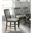 thumbnail image 3 of Trestle Slat Back Upholstered Dining Side Chair  Set of 2 Distressed Gray Wood, 3 of 4