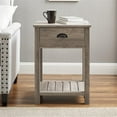 thumbnail image 4 of Pemberly Row Table de Chevet de Chambre à Coucher 18 Pouces Style Campagnard avec Tiroir Simple en Gris Lavé, 4 of 5