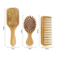 thumbnail image 2 of Juego de cepillos y peines de bambú para el cabello, peine para mujer y cepillo de madera desenredante, ideal para cabello húmedo o seco., 2 of 7