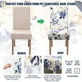 thumbnail image 2 of Dining Room Chair Covers Set of 4, Stretch Printed Kitchen Chair Covers, Washable Removable Parson Chair Cover for Dining Room, Restaurant, Ceremony, Universal Size, 2 of 6