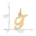 thumbnail image 4 of Diamond2Deal 14K Yellow Gold Small Script Letter T Initial Pendant for Women, 4 of 6