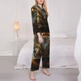 thumbnail image 3 of Balery Streamside Meditating Fox Conjunto de Pijama con Estampado para Mujer, Conjunto de Dos Piezas con Manga Larga, Ropa de Dormir Suave con Bolsillos, Pijamas Cómodos-Medium, 3 of 7
