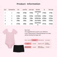 thumbnail image 5 of Yanarno 2 Piece Gymnastics Outfits for Girls Short Sleeve Ballet Dance Leotard Kids Biketard Unitard Lavender&Black 8, 5 of 5